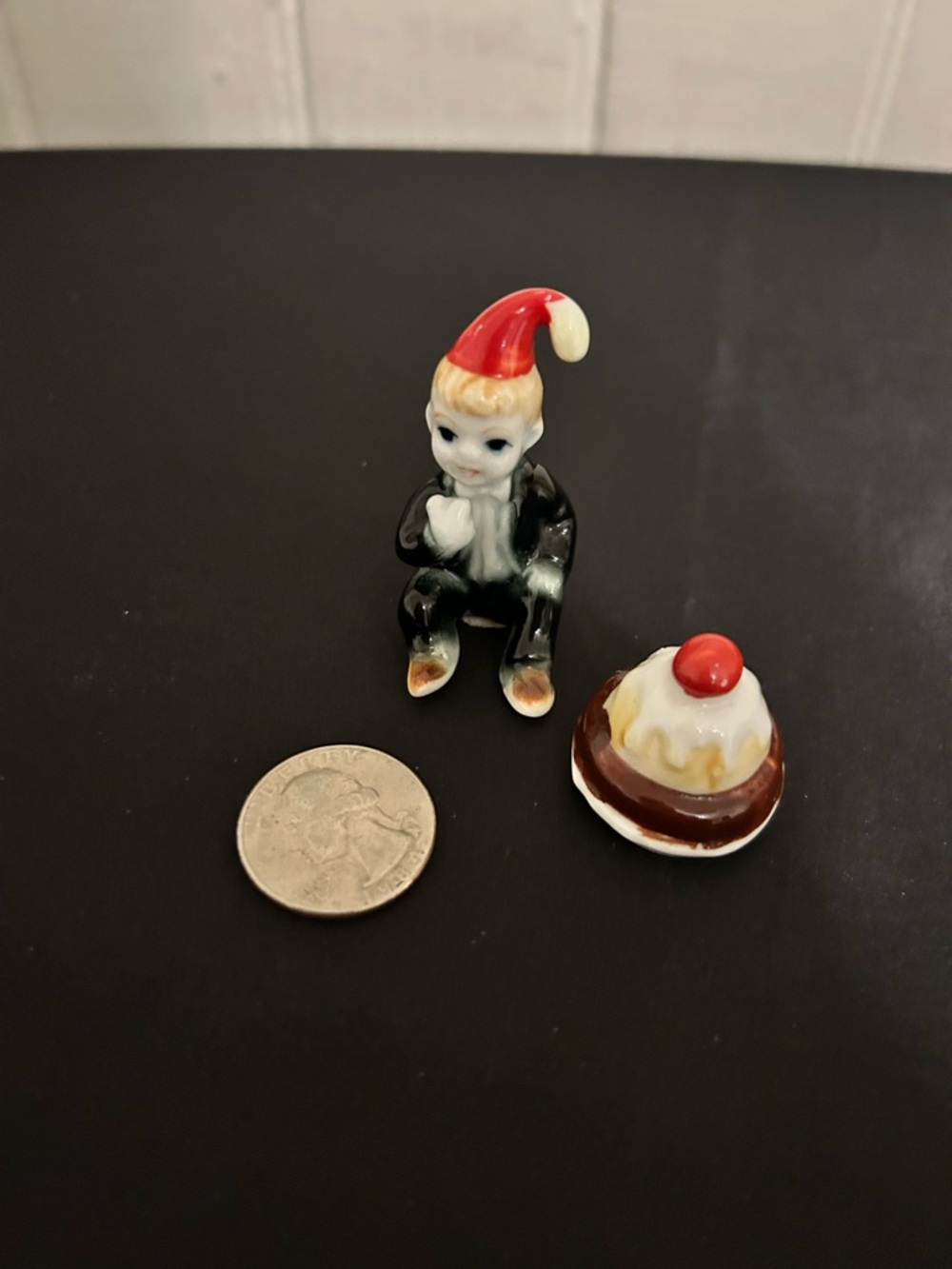 Vintage Bone China Little Jack Horner & Pie Miniature Nursery Rhyme Figurines
